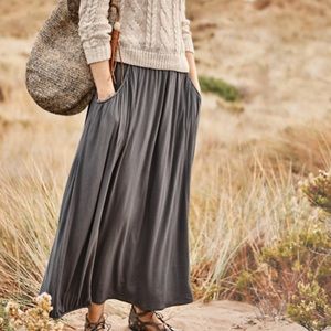 Garnet Hill Favorite Maxi Skirt in Dark Ashwood